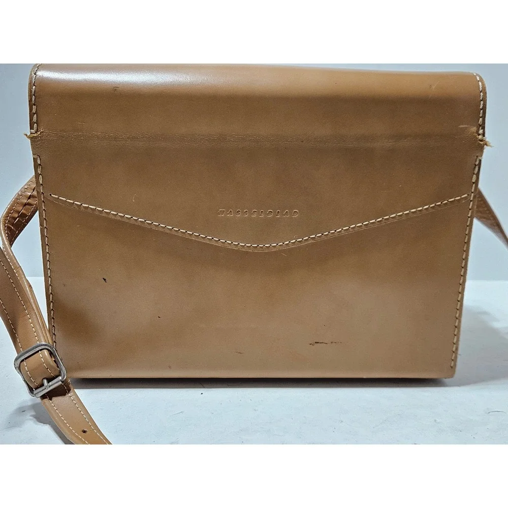 Vintage Hasselblad Leather Camera Case Brown Hard Shell Shoulder Bag